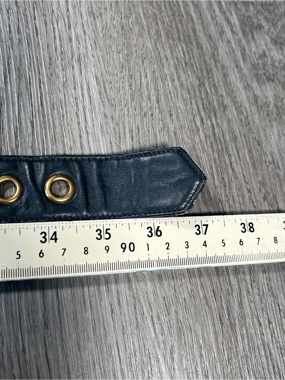 Dior Diorquake Size 85cm Navy Blue Oblique Canvas Gold Logo Buckle Belt Italy - Picture 7 of 13